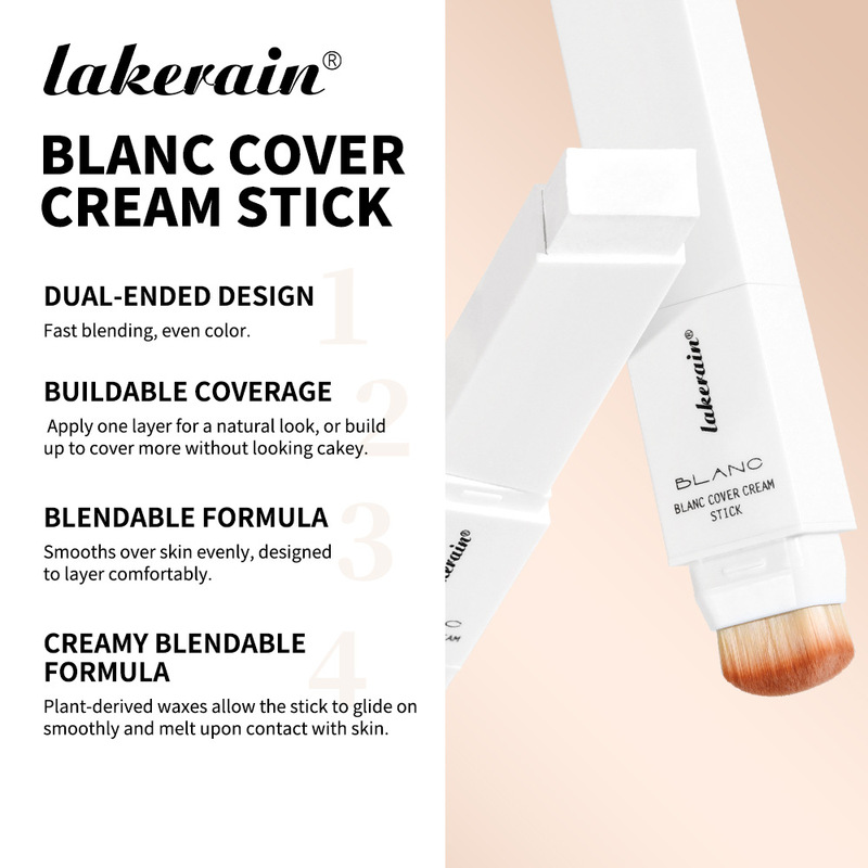 跨境lakerain二合一变色粉底棒水润轻薄blanc cover cream stick|undefined