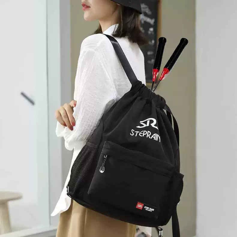 Sports capacious waterproof tennis racket for badminton, case bag, backpack, shoulder bag, drawstring