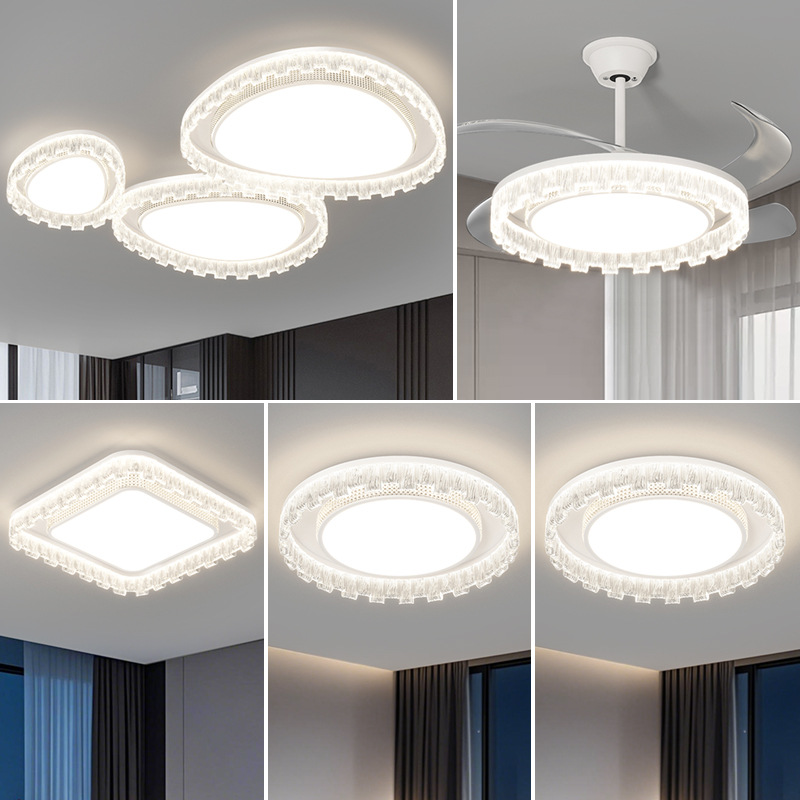 2025 nueva lámpara de techo de espectro completo lámpara de comedor de dormitorio lámpara de ventilador paquete de toda la casa lámpara de sala de estar minimalista moderna