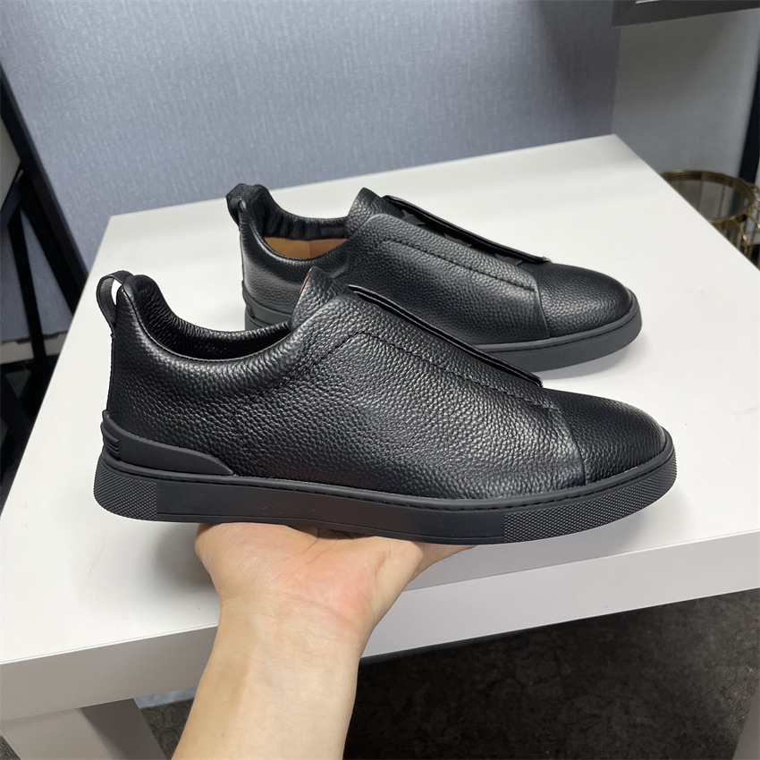 2024 new men's shoes, toe-layer cowhide low-top XXX lace-up sneakers, deerskin casual shoes, sports slip-on white shoes_voghion.com