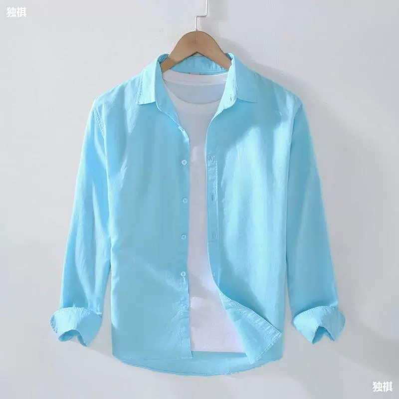 Thin universal comfortable breathable summer shirt, cotton and linen