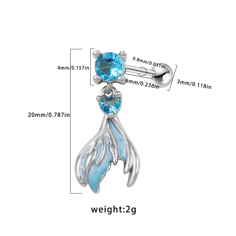 5g Weight Titanium Steel Ear Needle Material Cartilage earrings Classification 1 Piece Quantity Party, Street Occasion Titanium Steel Material Star, Heart Shape, Bow Knot Pattern All Seasons Season Unisex Gender Plating Design Hip-Hop, Streetwear Style 1 Piece Hip-Hop Streetwear Star Heart Shape Bow Knot Plating Titanium Steel Cartilage Earrings 21