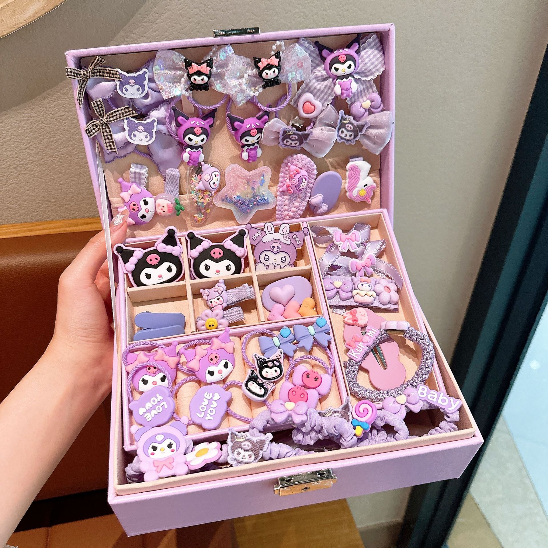 Regalos de cumpleaños de la escuela para niñas, regalos para niños, cajas de regalo, clipes de cabello, cajas de banda de goma para niñas, joyas para el cabello