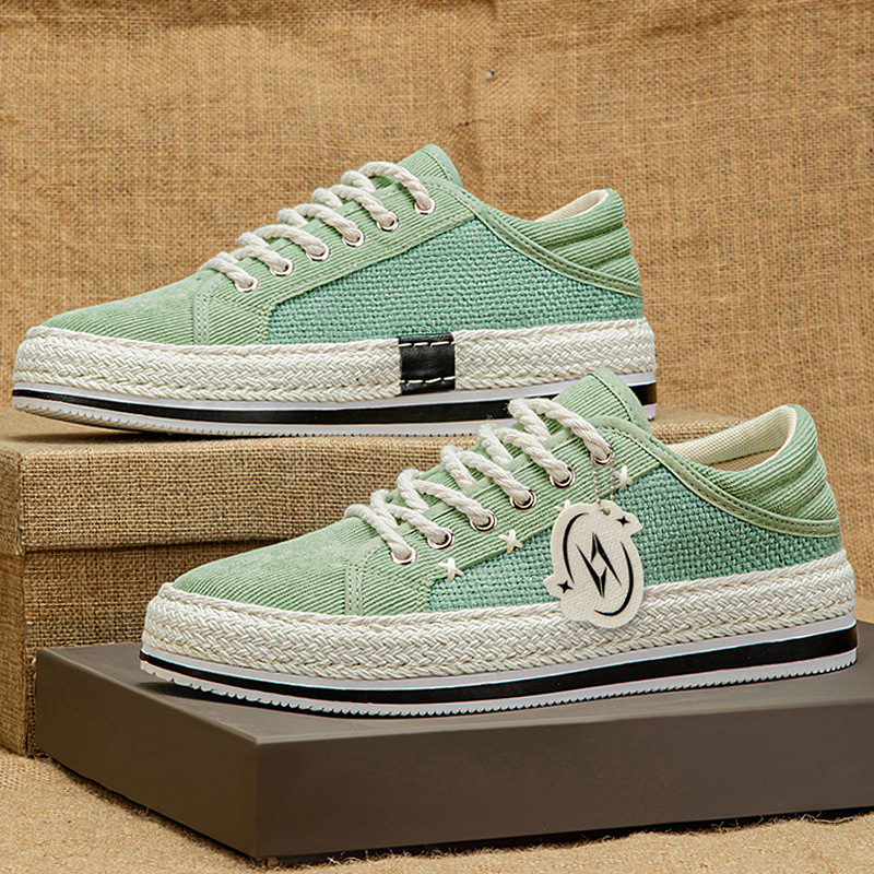 Men's Shoes 2025 New Summer Casual Sports Breathable Trendy All-match Niche Board Shoes Men's Low-top Linen Cloth Shoes