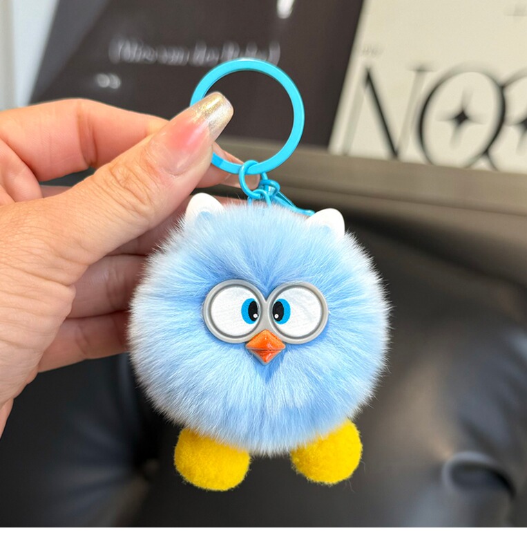仿獭兔毛可爱小煤球包包挂件书包精致公仔挂饰卡通玩偶汽车钥匙扣|undefined