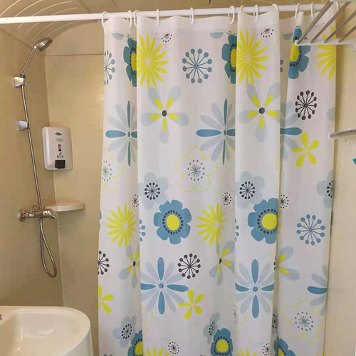 1.8*2m printed waterproof shower curtain PEVA hook plastic thickened shower curtain cross-border hot selling PE shower curtain