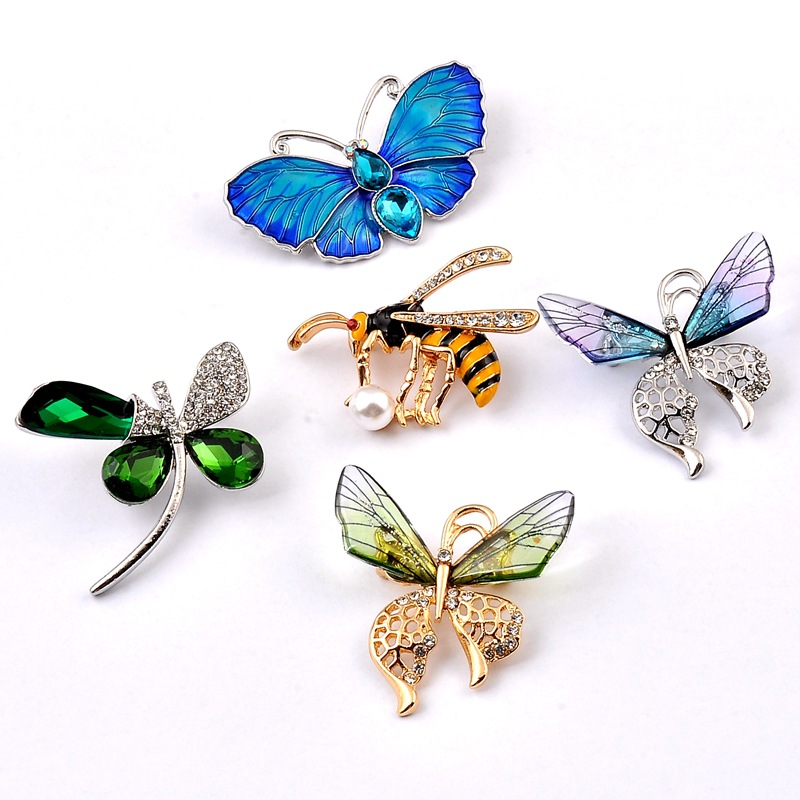 Retro Bee Dragonfly Butterfly Alloy Enamel Unisex Brooches display picture 3