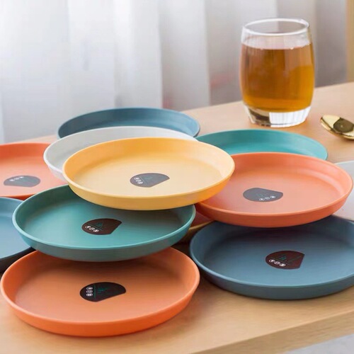 Wheat straw bone-spitting dish Creative household plastic fruit plate, dish, dinner plate, bone-spitting dish, dregs dish, snack plate