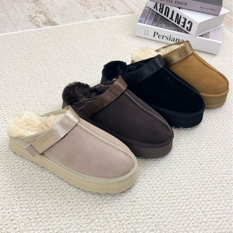 Women's Snow Boots with Plush Lining and Thick Soles, Made of Cowhide Leather, Outdoor Cotton Boots, Cross-Border Trade Boots, Slip-On Slippers, In-Stock Wholesale Women's Snow Boots with Plush Lining and Thick Soles, Made of Cowhide Leather, Outdoor Cotton Boots, Cross-Border Trade Boots, Slip-On Slippers, In-Stock Wholesale