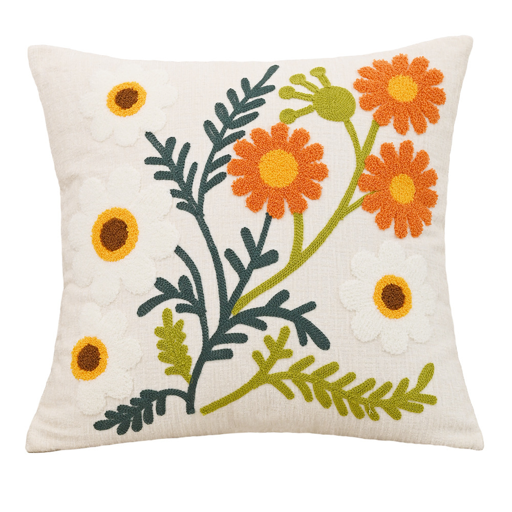 Nordic ins sala de estar toalla bordada sofá almohada cojín pequeño modelo fresco habitación almohada de respaldo de cabecera funda de almohada