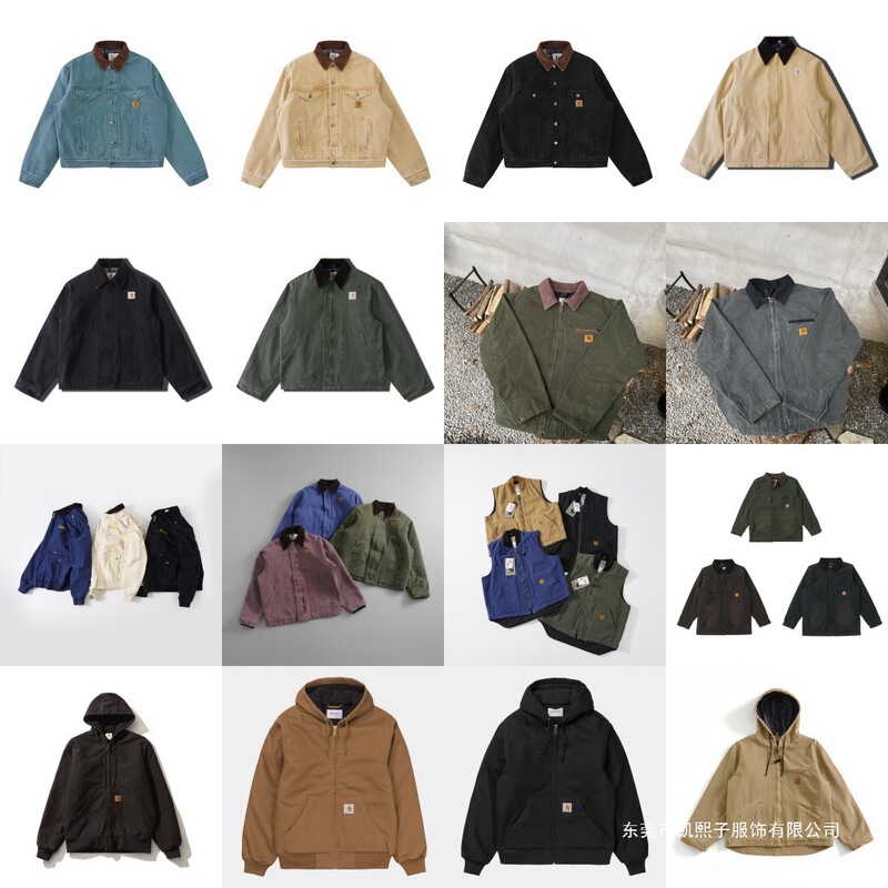 Kaha Style Canvas American Lapel Work Jacket Classic Detroit Jacket Men's and Women's Hooded Top Trendy Cotton