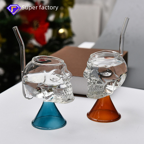 Creative Skeleton Head Vampire Wine Glass Transparent Filtering Glass Cup Red Wine Glass Cocktail Cup Direct Manufacturer Sale