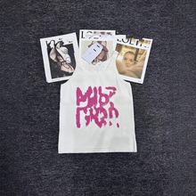 深圳南油高定D家24新品爆款多巴胺穿搭坎肩印花字母无袖背心上衣