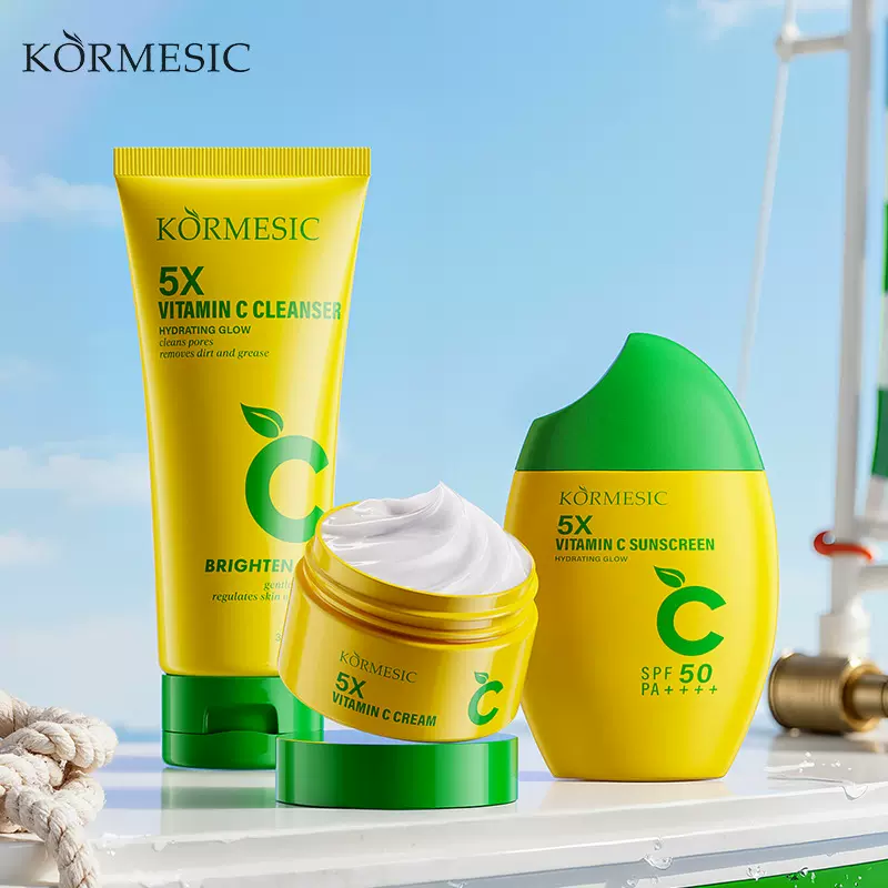 KORMESIC全英文5X维生素C面部护理套装Facial cleanser跨境批发