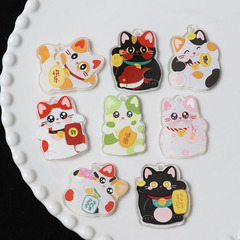 かわいいアニメ両面招き猫キーホルダーストラップアクリルdiy手作り材料部品卸売り