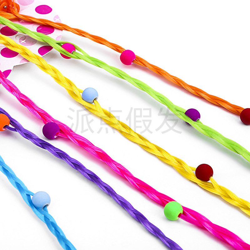 Performance stage European and American wig female children's colorful cos wig children's popular braid mini clip twist braid