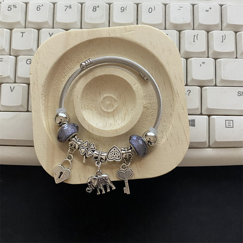 Blue love God and elephant bracelet