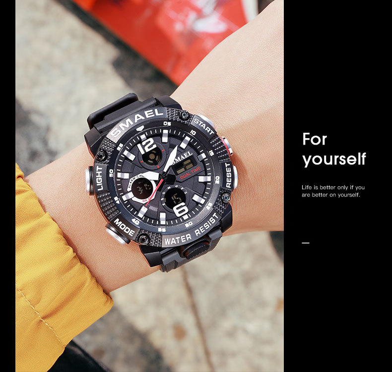 Men's Sports Watch Digital Dual Display Waterproof Electronic_voghion.com