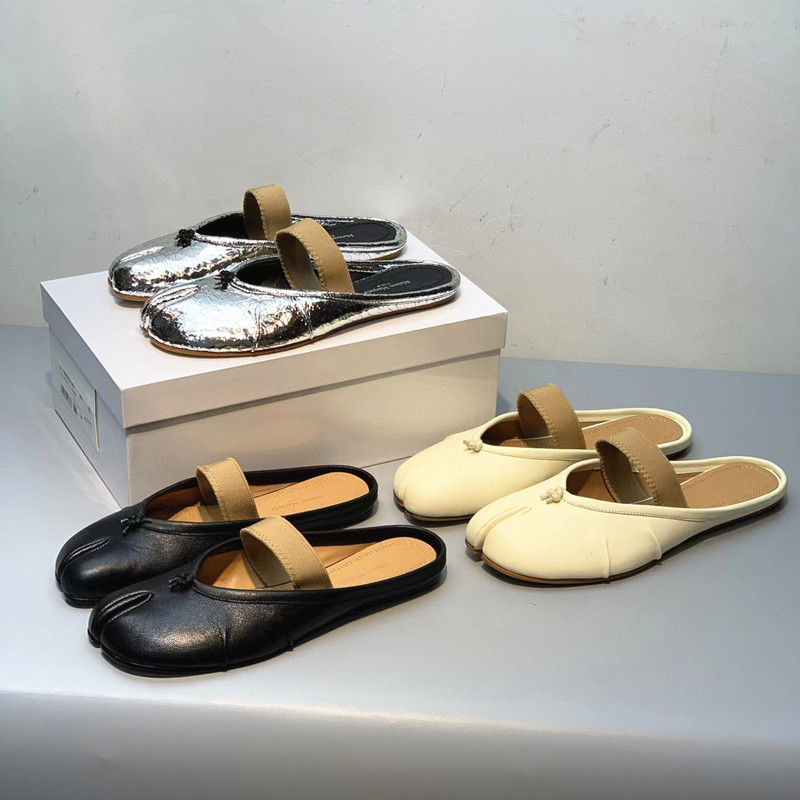 Original Export Vintage Sheepskin Tabi Split-Toe Flat Mary Jane Shoes, Comfortable Closed-Toe Summer Mules, 2025 Model