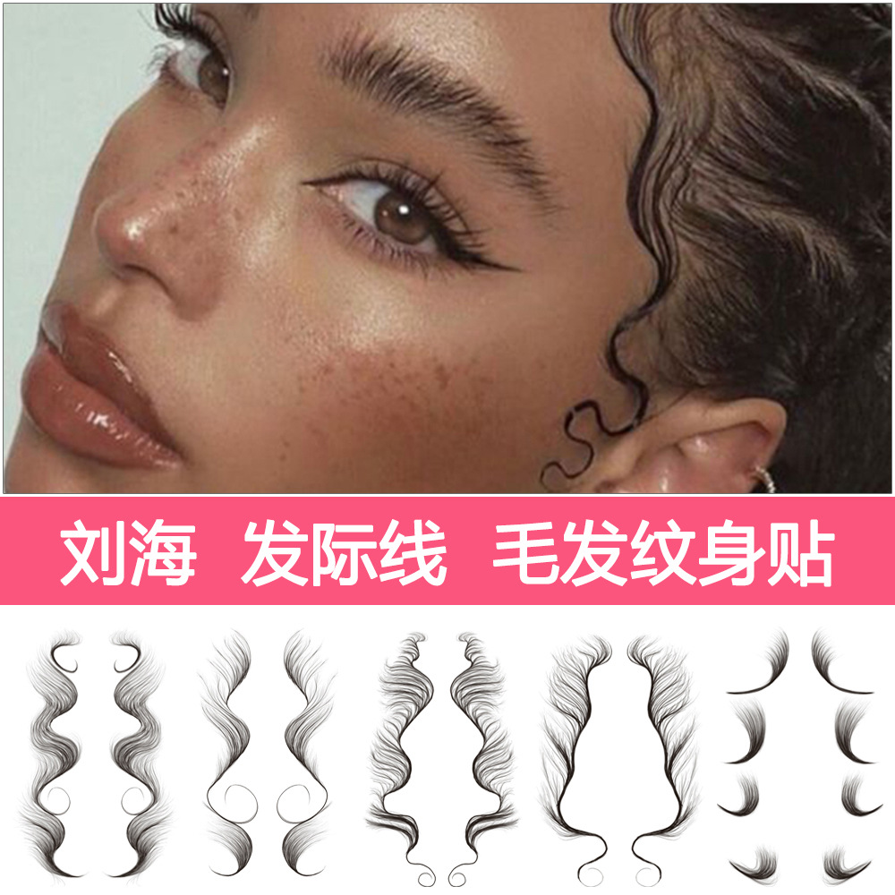Bangs tattoo stickers net red hairline t...