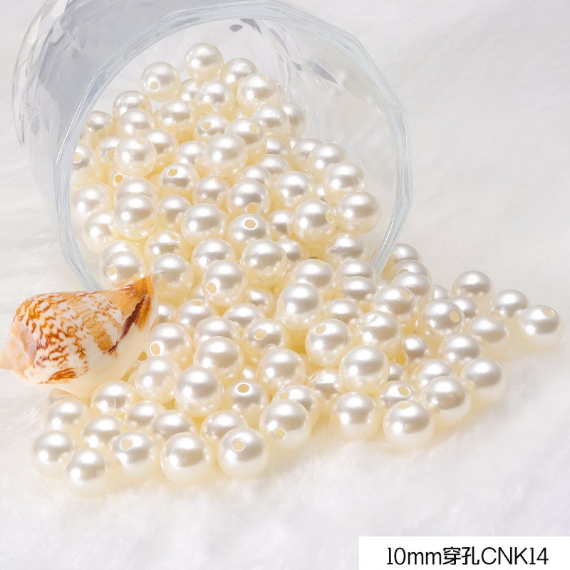 3-10mm blanco puro beige perforado ABS perla de plástico diy zapatos ropa ropa sombrero pendientes pulsera collar con cuentas