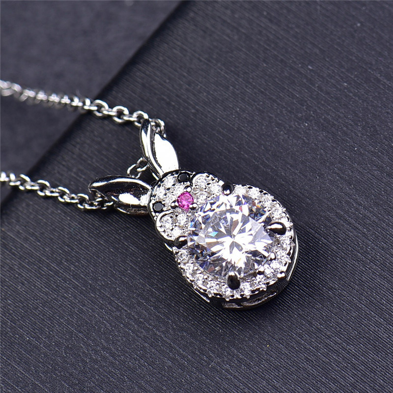 925 silver plated 18K white gold pendant D color FL clarity 1 karat moissanite necklace silver jewelry wholesale 925 silver