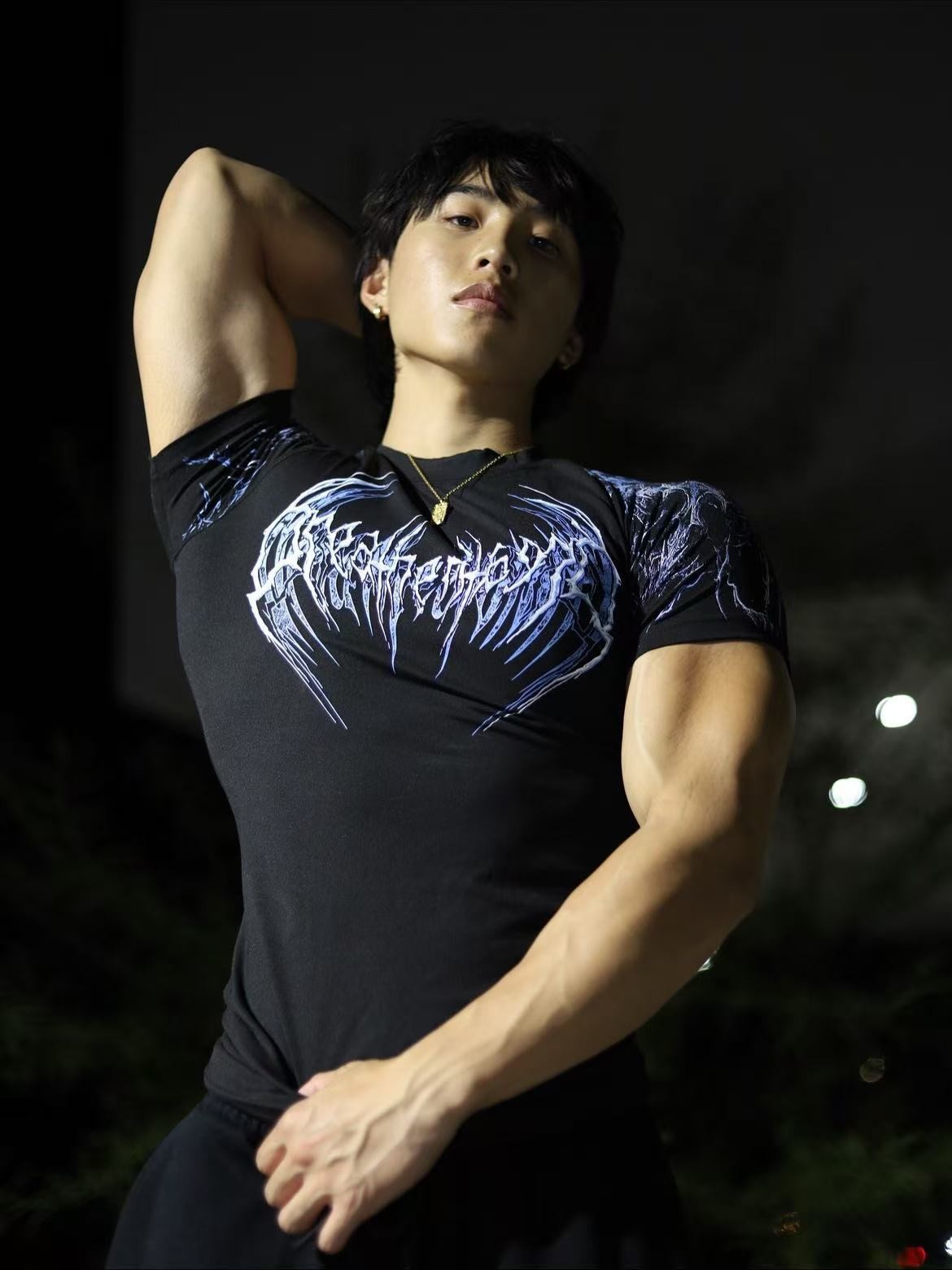 Short-sleeved Breathedivinity Cross-border American-style High-elastic Trendy Tight-fitting Shirt, Milk Silk Sports 008_viptrois.com