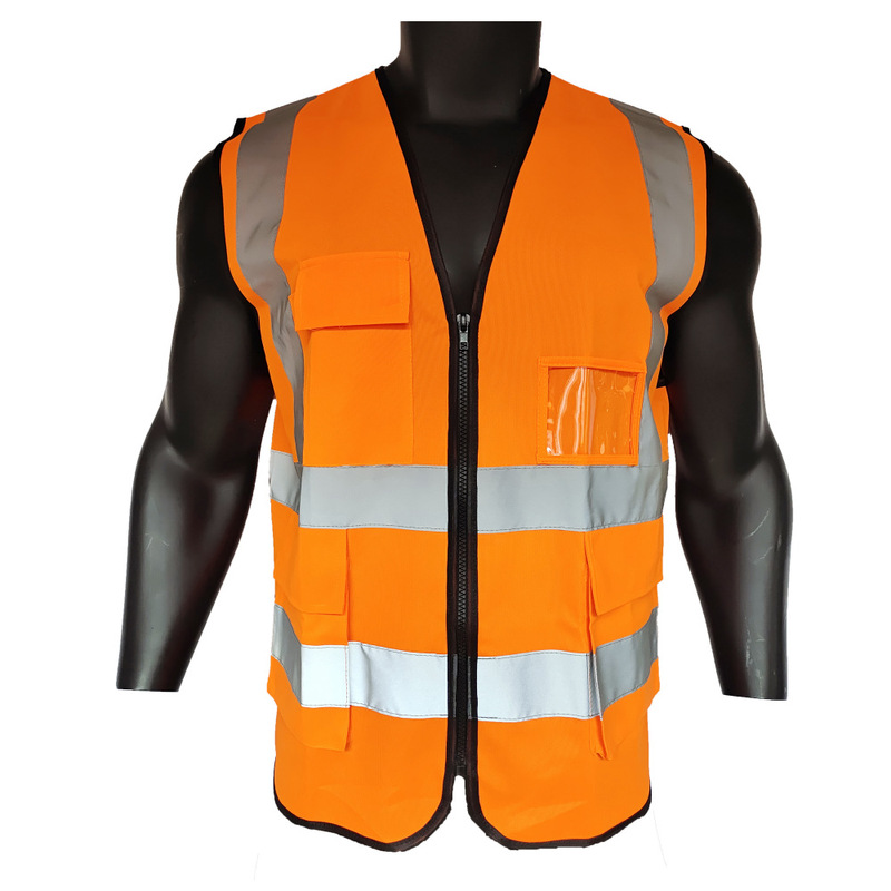 Ce Ansi Class 2 Multi-Pocket Full Polyester High Visibility Safety Reflective Vest Reflective Clothing Vest