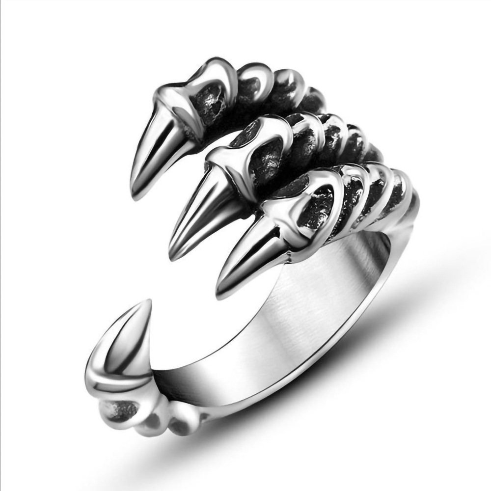 2026 Summer Retro European and American Style Electroplated Alloy Zodiac Dragon Design Men's Versatile Open Ring