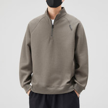 尚谷男装 2025男士立领长袖POLO衫卫衣韩版宽松型潮流时尚上衣