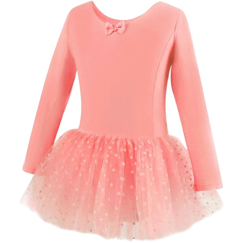Ropa de baile para niños ropa de práctica para niñas falda de gasa de manga larga ropa de ballet ropa de rendimiento para niños vestido de princesa de niña rosa