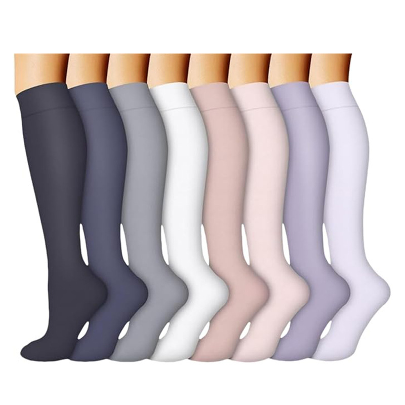 Amazon Solid Color Flat Pack Sports Compression Socks Outdoor Elastic Compression Socks Calf Socks Calf Socks