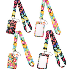 可愛鮮花手機掛繩卡套 公交卡廠牌工作掛繩推合工牌卡套辦公掛件