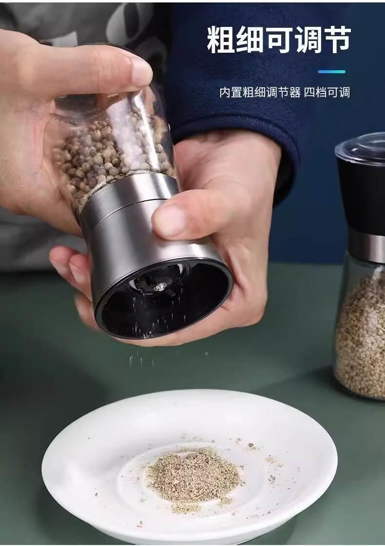 Stainless Steel Manual Pepper Grinder Set Ceramic Core for Black Pepper Sichuan Peppercorn and Kitchen Spices quality and texture