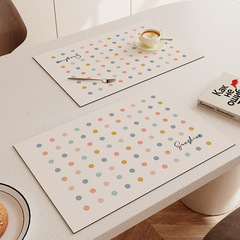 Cream Wave Western-style dining mat heat-resistant and insulated mat, anti-stain and anti-oil table mat, leather dinner plate, bowl, cup mat