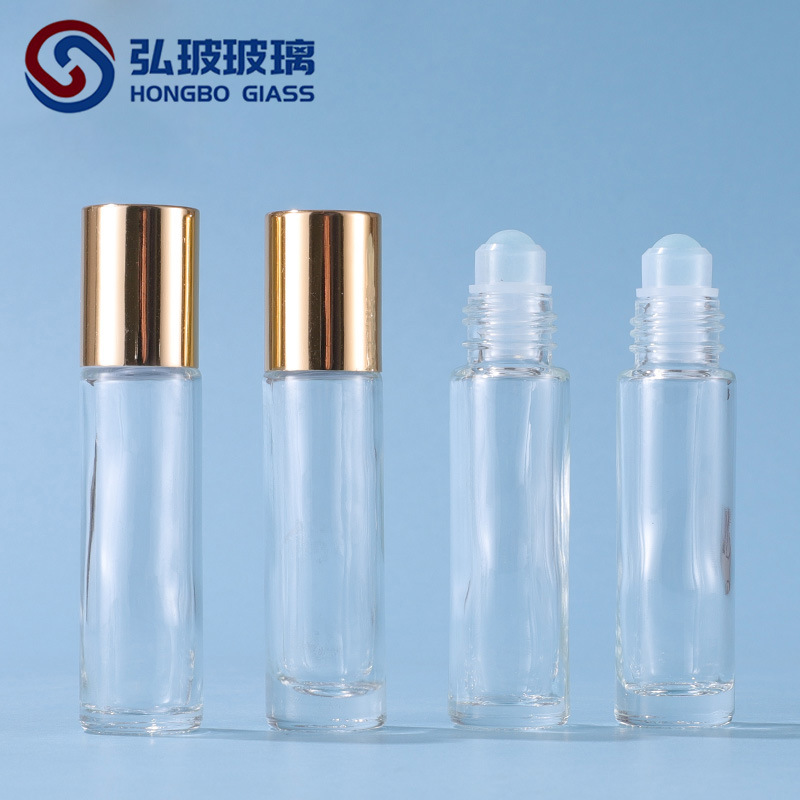 跨境现货10ml透明玻璃滚珠瓶精油瓶香水瓶走珠瓶唇油瓶眼霜分装瓶