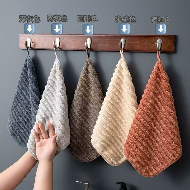Transfronterizo toallas cuadradas de lana de coral colgadas toallas de cocina toallas de baño suaves absorbentes de agua no caen toallas secas veloces
