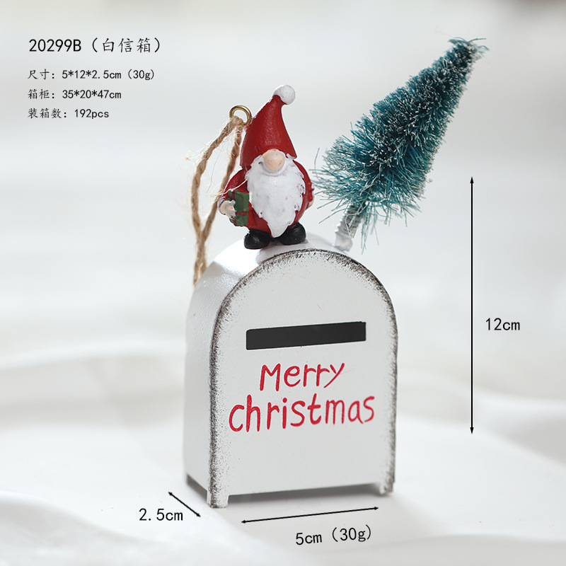 Nuevos productos transfronterizos pequeños buzones correos antiguos retro buzones colgantes de árbol de Navidad decoración de Navidad props