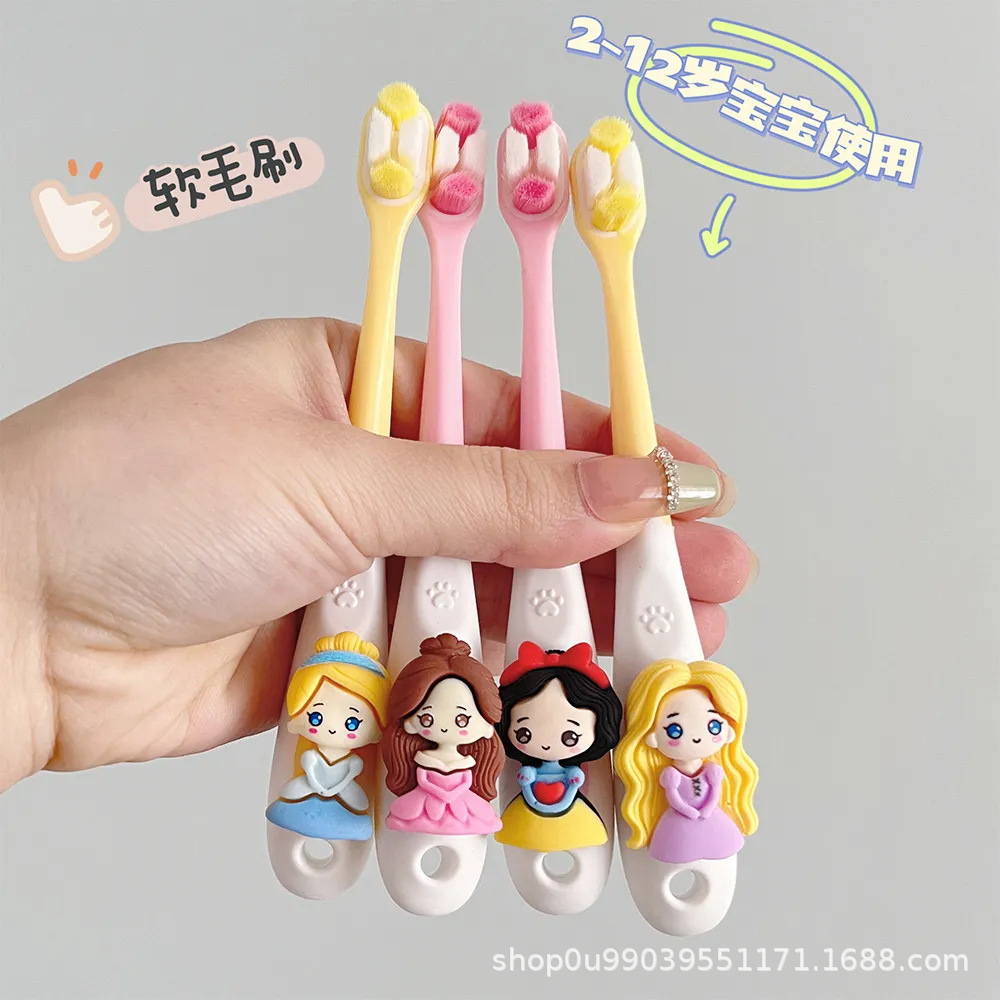 Princess Children's Cute Toothbrush Soft Hair 3 to 6 to 12 Years Old Baby Toothbrush Special Toothbrush for Beginner Baby