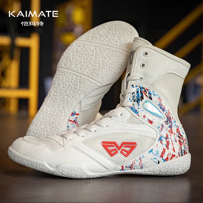Professional Boxing Shoes for Men, High-Top Fighting and Wrestling Training Shoes for Women, Muay Thai Fighting, Martial Arts Fitness, Breathable Sanda Shoes
