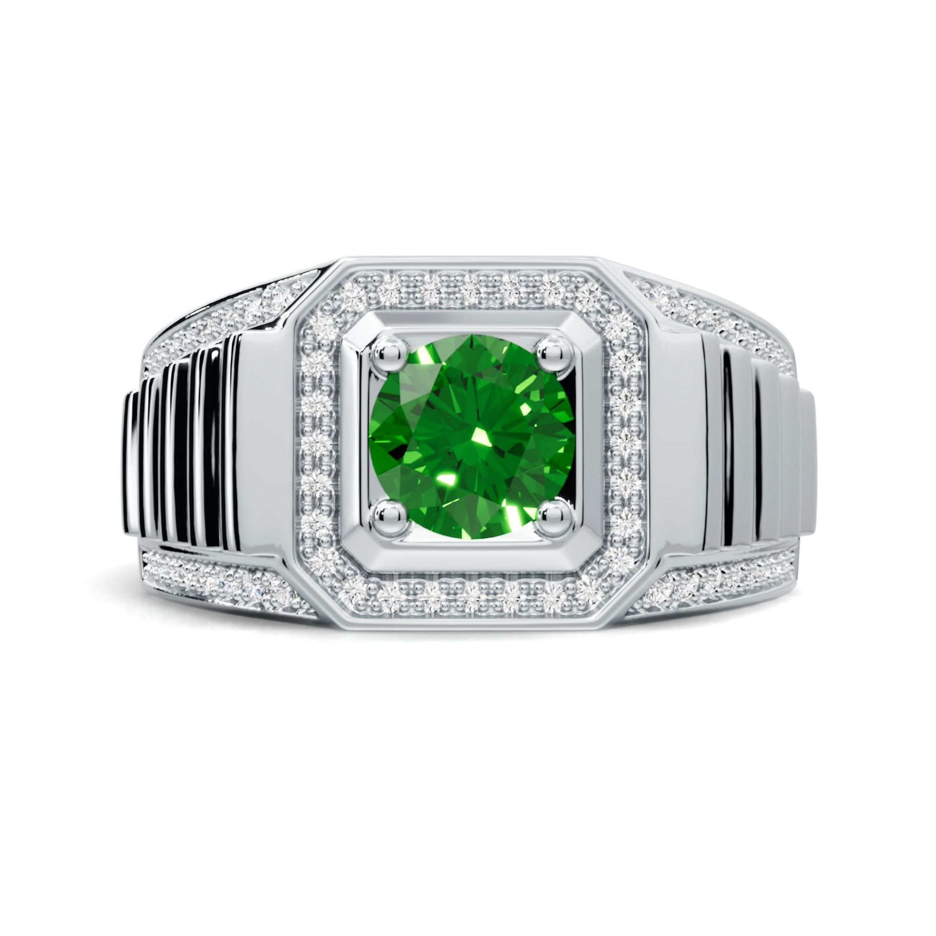Square trend ring with stone with zircon hip-hop style