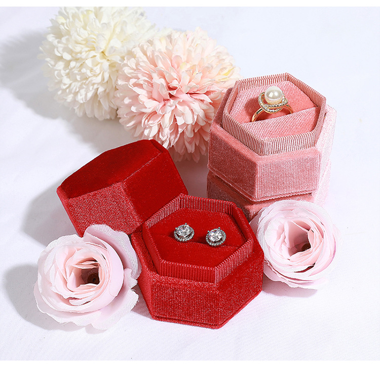 Fashion Solid Color Corduroy Jewelry Boxes 1 Piece