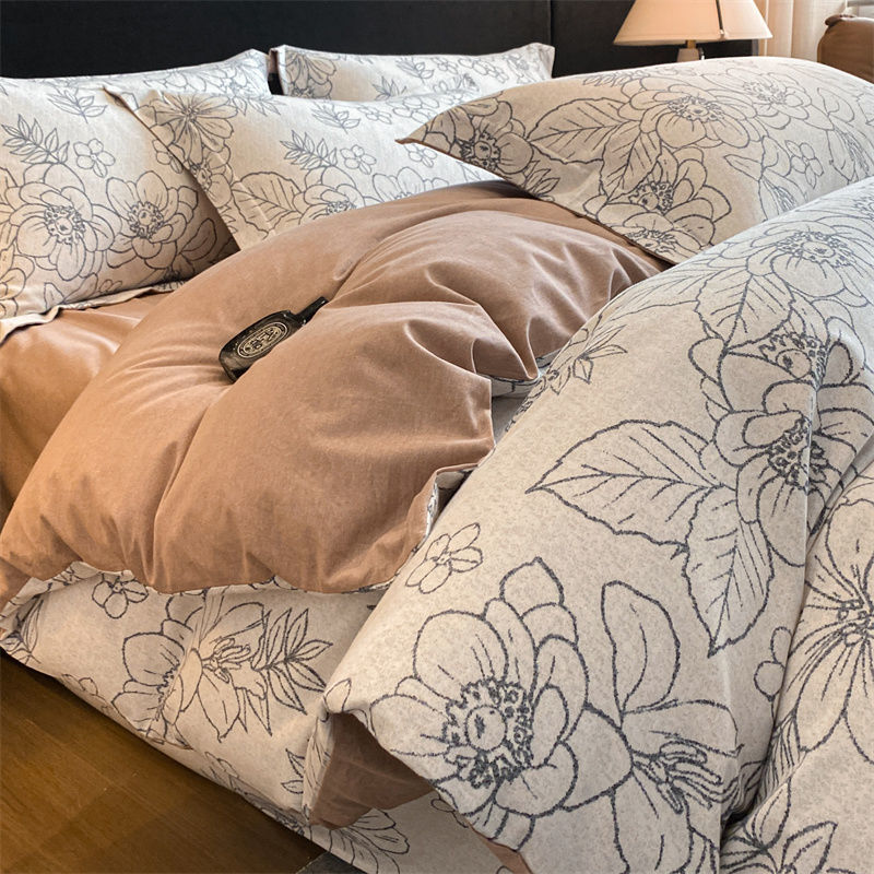 Blue rice-mona (thick pure cotton brushed/naked naked grade)