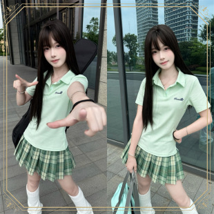 Vanilla Yuanzi Original Jk Uniform Polo Shirt Plaid Skirt Suit Spring and Summer Wear Genuine Versatile Preppy Style Women