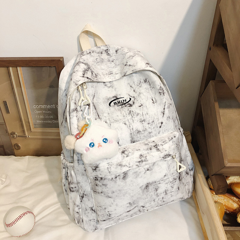 书包女生初中生5新高颜值蓝色系高中生双肩包旅游轻便小背包批发|undefined