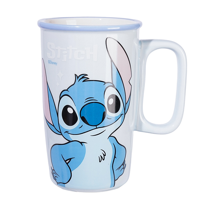 Taza de café Stitch Taza de leche de cerámica de alto valor Taza de leche para niñas lindo y creativo regalo de cumpleaños