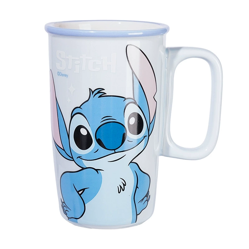 Высокий керамический кружка, вышивка Stitch, 550 мл, милый творческий подарок на день рождения для девушек
