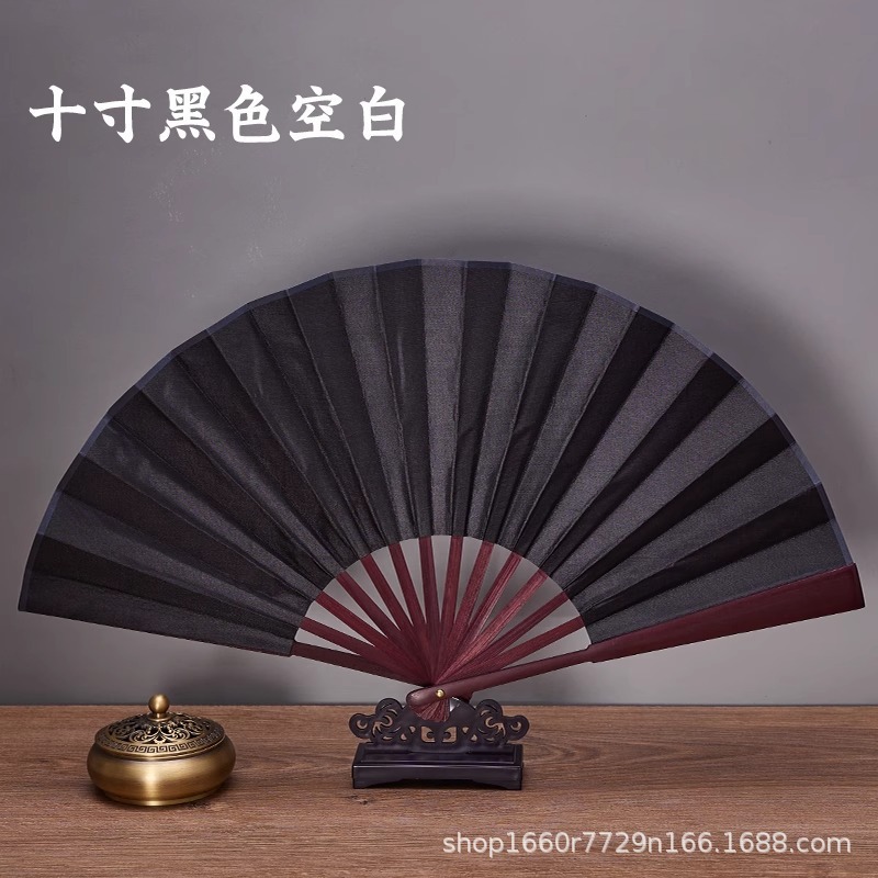 扇子折扇双面宣纸绢布8寸白色题字空白扇面书法手工扇纸扇中国风|undefined
