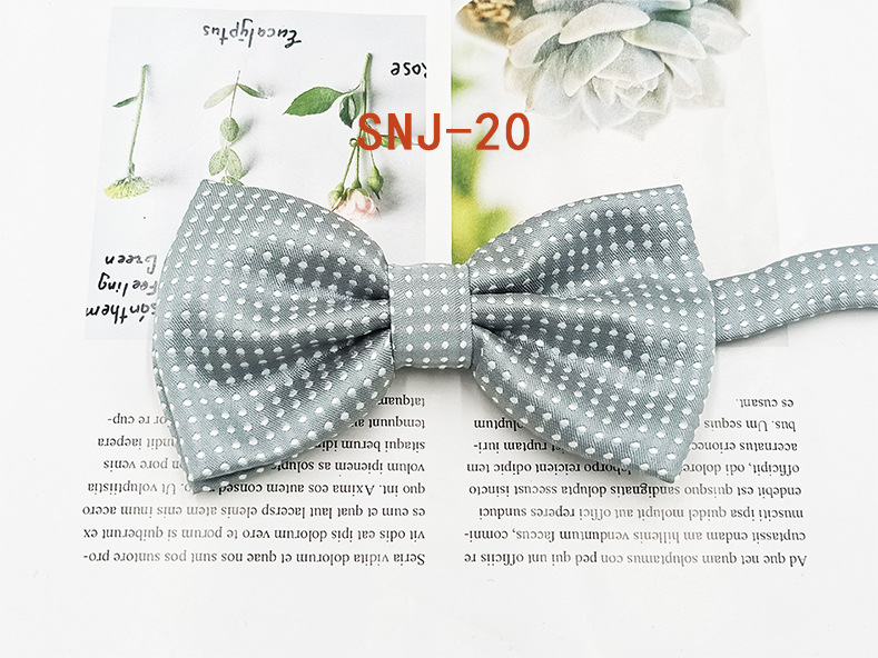 Nuevo fabricante en stock profesional ropa formal Caballero pajarita poliéster seda Dot Double Fold hombres pajarita novio padrino