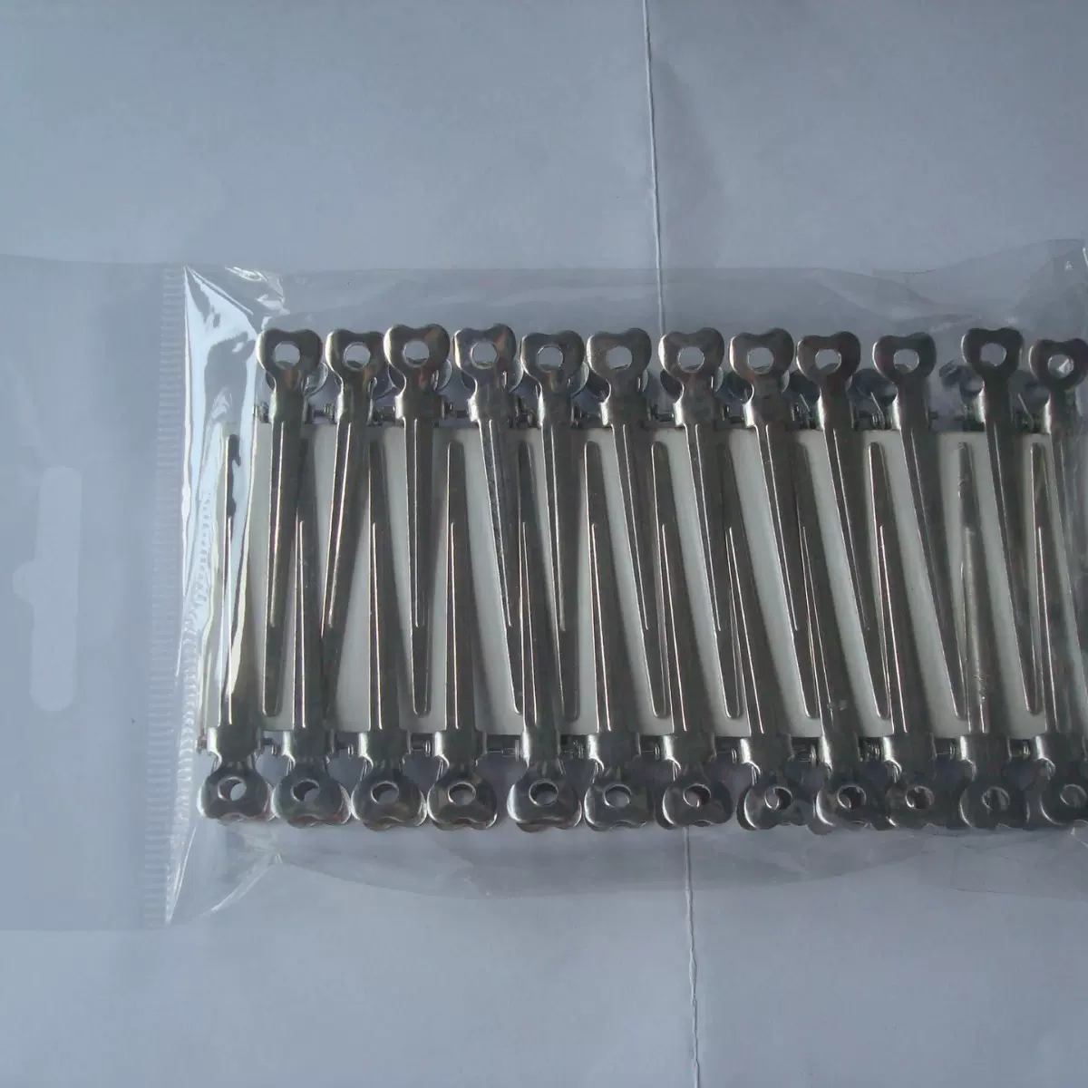 韩版女式边夹 烫发夹5.5公分爱心铝发夹格纹合金发夹外贸供应